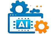Small business AI implementation process icon